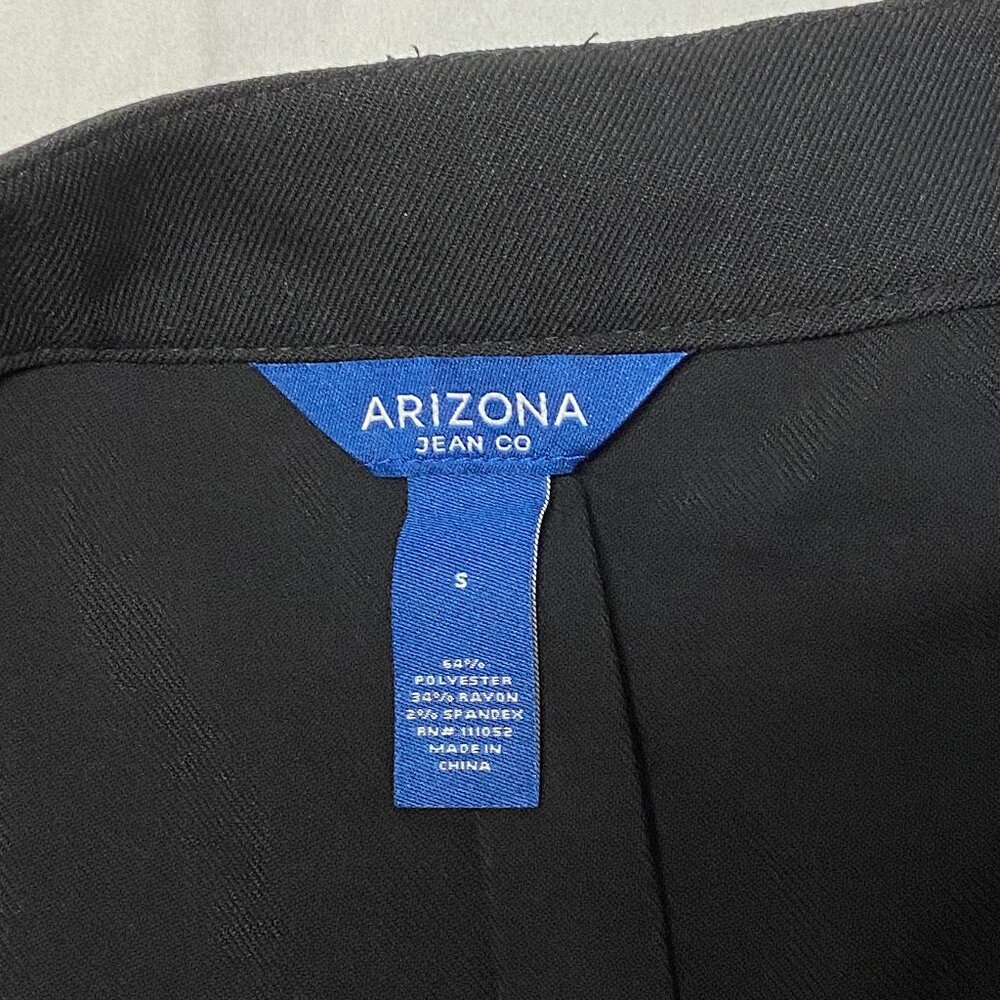 Arizona Jean Co Black A-Line Mini Skirt S Box Pleat Self-Belt Side Zip NWT - Picture 10 of 11